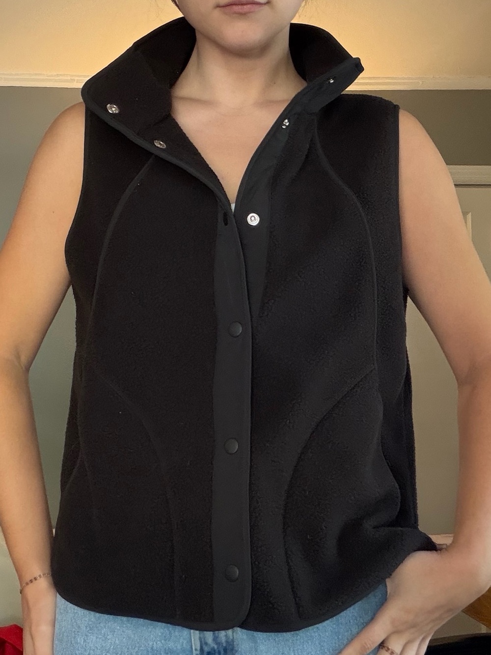 GAP Black Fleece-Lined Vest